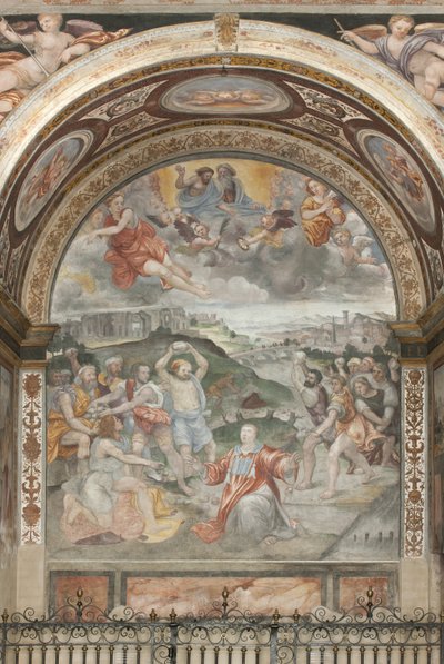 The Martyrdom of Saint Stephen, Left Chapel by Aurelio Luini